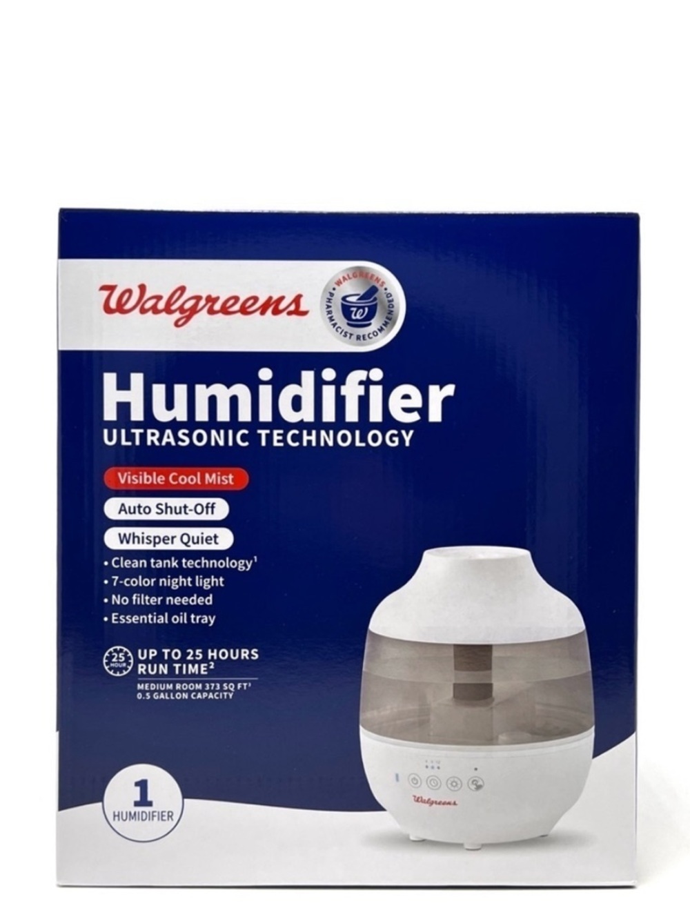 Walgreens Humidifier Ultrasonic Technology Medium 0.5 Gallon New in Box NWT